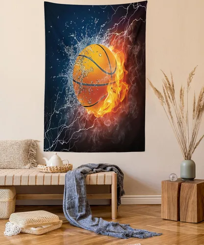 Vista 22 de Lunarable Tapiz mexicano, tema de cultura latinoamericana, sombrero de paja, manta de serape de Maracas, decoración de tela para colgar en la pared