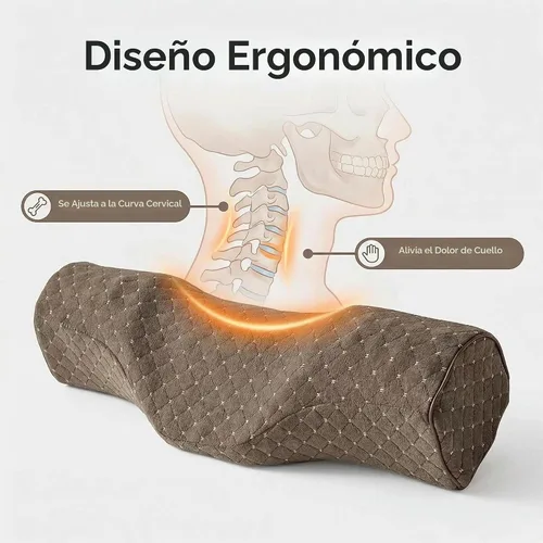 Vista 7 de Almohada cervical para el cuello para aliviar el dolor de dormir, almohada cervical de espuma viscoelástica para aliviar el dolor de cuello rígido