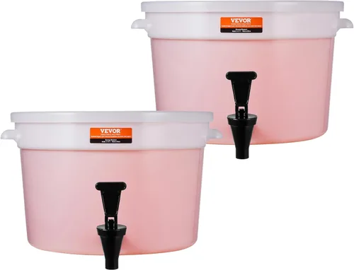Vista 10 de VEVOR Dispensador de bebidas, 3 galones *2 dispensadores de bebidas para fiestas, dispensador de jugo de plástico con llave y tapa, dispensador