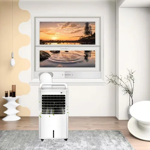 Vista 6 de Kit de ventilación de aire acondicionado portátil, manguera de escape de 5.9 pulgadas de diámetro y 59 pulgadas de longitud, panel de sellado de CA