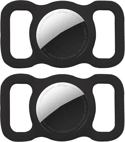 Vista 10 de Funda protectora para collar de perro, funda compatible con Apple Air Tag, impermeable, para rastreador GPS, ligera, suave, antiarañazos, Negro