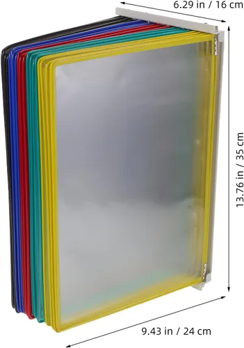 Vista 2 de DOITOOL Wall Mount Reference Organizer: 20 Display Pockets - Flip Reference Display Document Holder - Pvc And Metal File Organizer For Desk Meeting