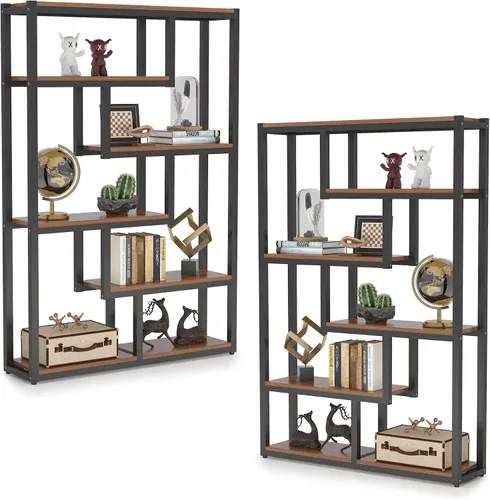 Vista 12 de Tribesigns Way to Origin Estantería Moderna de 6 Estantes, Librero Industrial Etagere, 69 Pulgadas de Alto Almacenamiento y Exhibición Estantes Negro