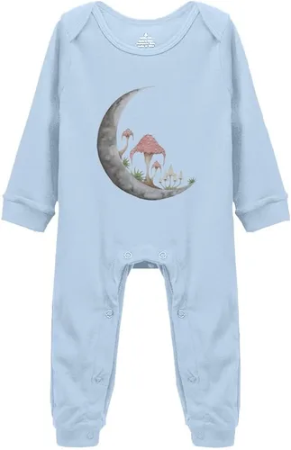 Vista 16 de Mushroom Moon - Body de manga larga para bebé recién nacido de 0 a 24 meses, color blanco Negro-1