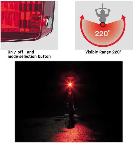 Vista 4 de Topeak RedLite Aura - Luz trasera para bicicleta, color rojo, 5.5 x 4 x 2.2 cm / 2.2" x 1.6" x 0.9" (luz) luces traseras para bicicleta