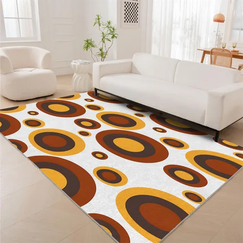 Vista 24 de Alfombra retro con flores, alfombra vintage de 2 x 3 pies, lavable antideslizante, para interiores, para entrada, entrada, cocina, mesita de noche