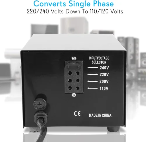 Vista 2 de Pyle Convertidor de Voltaje Subida y Bajada - Transformador de Voltaje Convertidor de 500 Vatios con Puerto de Carga USB, Adaptador de Corriente UK
