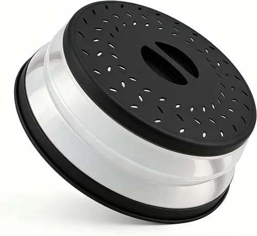 Vista 44 de Cubierta plegable para salpicaduras de microondas, cubierta para platos de microondas con ventilación de vapor, silicona y plástico sin BPA
