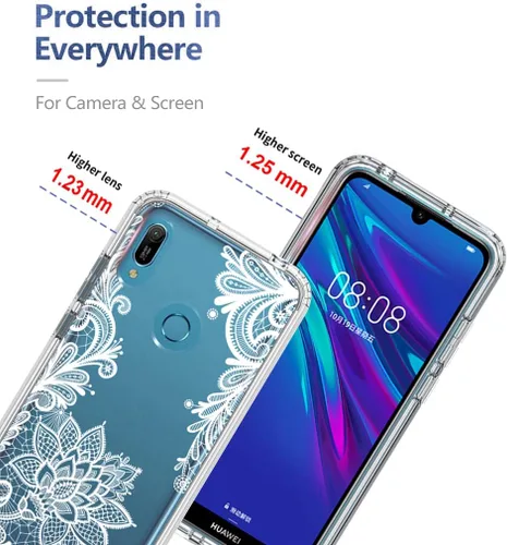 Vista 2 de Funda para Huawei Y6 2019/Y6 Pro 2019/Y6s/Honor Play 8A/Honor 8A, con protector de pantalla de vidrio templado, funda protectora de cuerpo completo