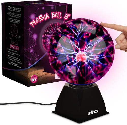 Vista 11 de BALIBOO Lámpara de bola de plasma mini de 7,6 cm – Globo de rayos activado por toque – Lámpara de globo de plasma USB y a pilas – Bola