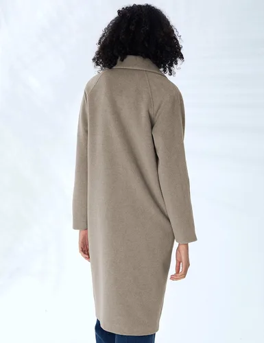 Vista 5 de Abrigo largo básico en forma de H con solapa casual para mujer de invierno