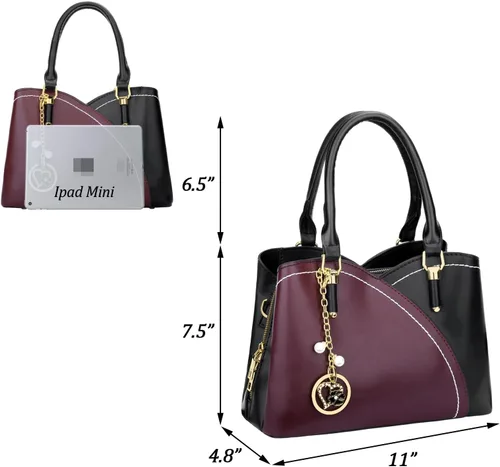 Vista 19 de KKXIU Monederos y bolsos de mano con triple compartimento para mujer, bolso de mano con asa superior