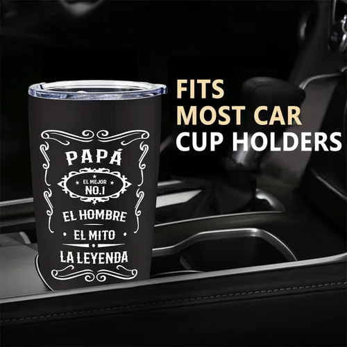 Vista 6 de Regalos para papá, regalos para papá en español, regalos de Navidad para papá mexicano, El Mejor Papa Del, regalos para papá español, vaso de 20
