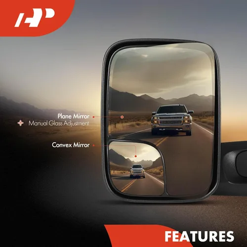 Vista 5 de A-Premium Par (2) Espejos de remolque compatibles con Dodge Para Dodge Ram 1500 1994-2001, Ram 2500 1994-2002, Ram 3500 1994-2002 - Tapa plegable