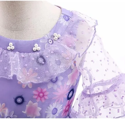 Vista 3 de Kidswant Disfraz de princesa para niñas, vestido de lujo para fiesta, elegante, con accesorios, 2-12 años