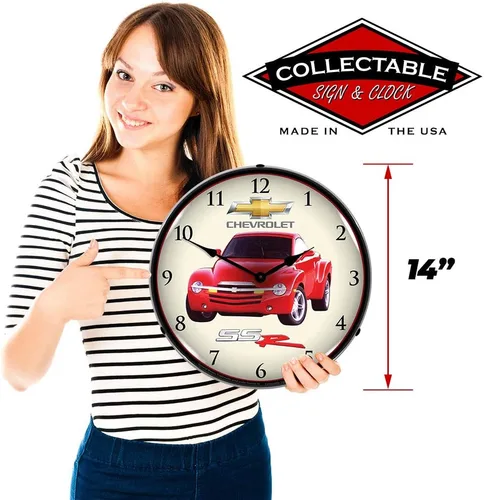 Vista 3 de Chevrolet SSR Reloj de pared LED, Retro/Vintage, iluminado, 14 pulgadas