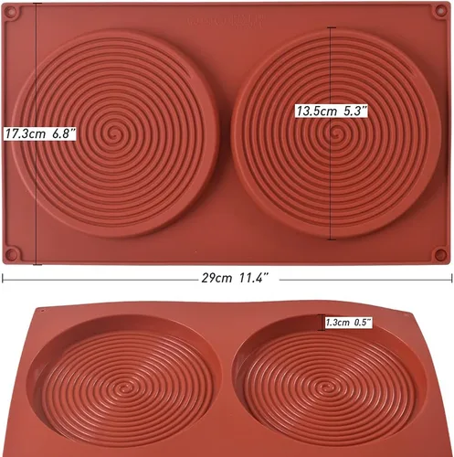 Vista 3 de ionEgg Moldes redondos de silicona, 5.4 pulgadas para tartas de queso, arcoíris y chocolate, paquete de 2