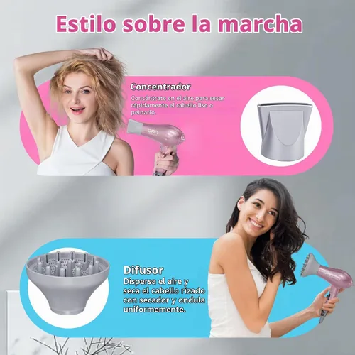 Vista 6 de DAN Auto Secador de pelo de doble voltaje,Secador de pelo,Soplador plegable