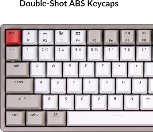 Vista 6 de Keychron Teclado mecánico inalámbrico K2 75% Layout Bluetooth con teclas retro de doble disparocable tipo C, interruptor marrón mecánico Keychron