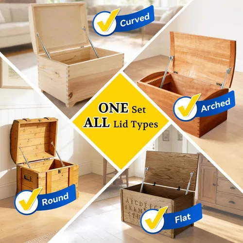 Vista 4 de ARANA 100N Soft Close Hinges for Toy Box Wooden Chest, 2 Pcs