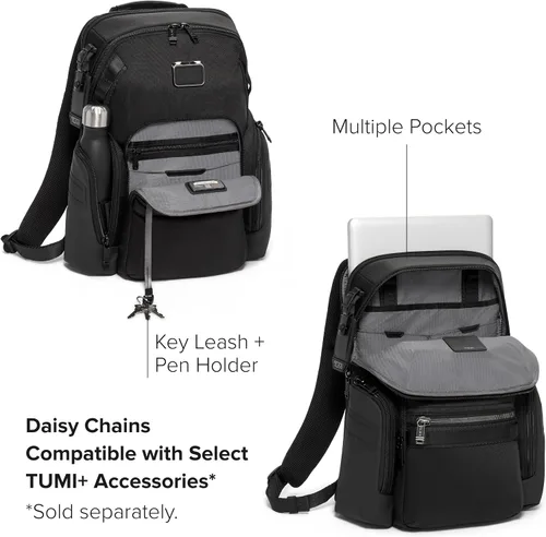 Vista 3 de TUMI Mochila de navegación para hombre, Negro -, Mochila de navegación
