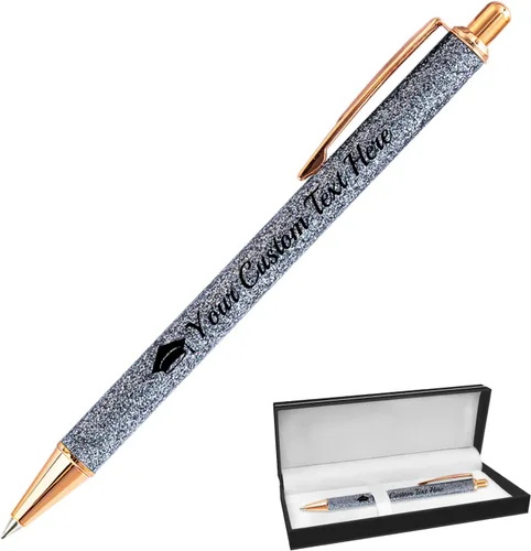 Vista 69 de Hasta 100 bolígrafos personalizados con nombre a granel, bolígrafo con purpurina de impresión personalizada, grabado gratis, texto con logotipo
