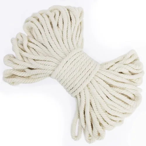Vista 19 de Cuerda de macramé de 0.197 in x 22 yardas, cuerda gruesa de hilo de algodón natural, cuerda de colores para colgar plantas de macramé, para colgar