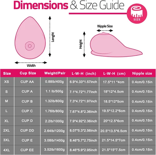 Vista 6 de IVITA Autoadhesivo Silicona Mama Formas Mastectomía Prótesis Pechos falsos Cosplay Bra Enhancer Inserts