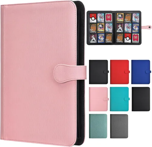 Vista 11 de HerriaT Carpeta de tarjetas intercambiables, carpeta de colección de tarjetas de poliuretano de 9 bolsillos para 360 tarjetas, libro de tarjetas