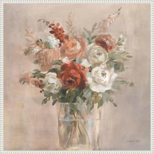 Vista 17 de Amanti Art Lienzo enmarcado para pared, 16 x 16 pulgadas, ramo de rojizo de Danhui Nai, lienzo enmarcado para pared, obras de arte de flores