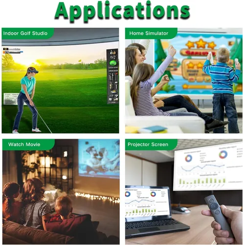 Vista 4 de Pantalla de impacto para simulador de golf, monitor de lanzamiento de proyección de triple capa premium con visuales HD, pantalla de práctica