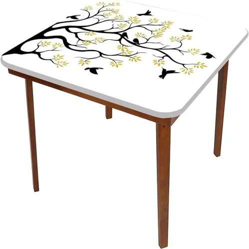 Vista 3 de Flying Birds - Mantel cuadrado elástico con diseño de pájaros en la rama de árbol, manteles decorativos de naturaleza y paz para el hogar, se adapta