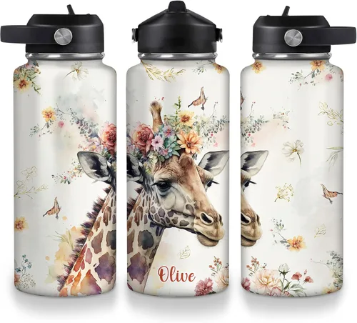 Vista 11 de Hyturtle Botella de agua de acero inoxidable con animales personalizados 19032025 D2 (abeja)