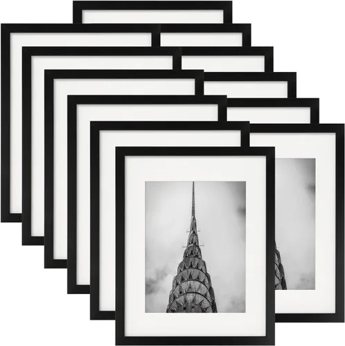 Vista 8 de Marcos para fotos de 4 x 6 pulgadas negros, juego de 12 para decoración de pared, galería, collage, marcos para fotos o exhibición en mesa
