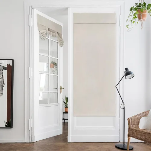 Vista 66 de HOMEIDEAS Cortinas Opacas para Aula para Puerta Principal, Cubierta de Ventana de Puerta de Aula, Persianas de Privacidad con Aislamiento Térmico