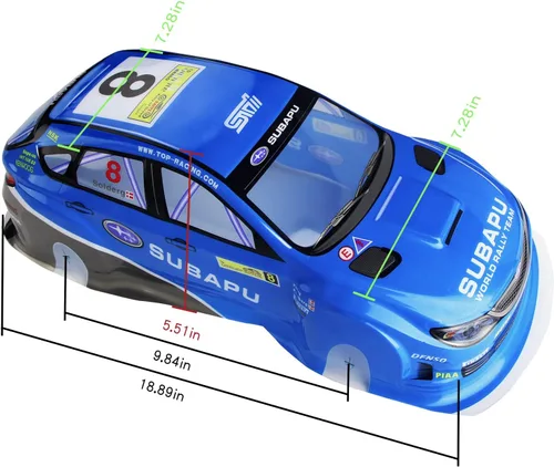 Vista 4 de Manrock 1/10 Escala RC Pintado Drift Racing Touring Onroad Carrocería Coche Shell Sti X Azul
