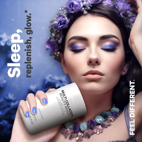 Vista 7 de Codeage Multi Collagen Protein Beauty Night - Melatonina, bisglicinato de magnesio, 5-HTP, L-teanina, flor de lavanda inglesa, caldo de hueso