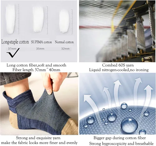 Vista 3 de Calcetines cortos de algodón para hombres y mujeres, calcetines cortos de algodón antideslizantes que absorben la humedad