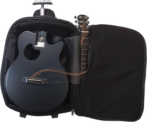 Vista 13 de Journey Instruments - Guitarra de viaje plegable de fibra de carbono OB660M Negro