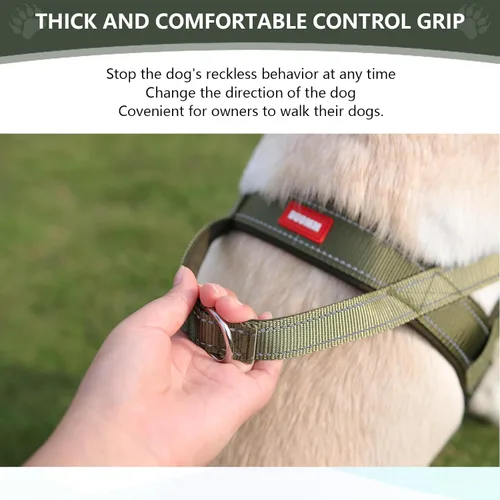 Vista 6 de Arnés para perro, chaleco ajustable mejorado a prueba de escapes, para caminar al aire libre, chaqueta suave y transpirable con tiras reflectantes