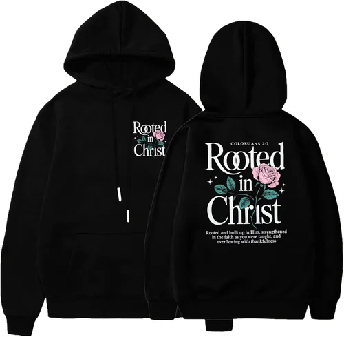 Vista 19 de BANGELY Sudadera Fe Sobre el Miedo para Mujeres, Sudadera Cristiana con Gráfico, Dichos Religiosos Cristianos, Jersey de Biblia, Tops de Pullover