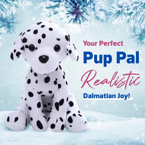 Vista 3 de Plushland Juguetes de peluche realistas de perro cachorro de 10 pulgadas, figuras de felpa navideñas para niños, bebés para jugar