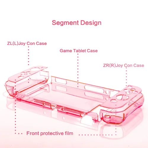 Vista 4 de Dockable Case for Nintendo Switch, Protective Case for Nintendo Switch with a Tempered Glass Screen Protector and 6 Joy Stick Covers, Fit into the