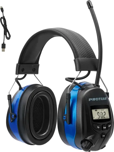 Vista 14 de Bluetooth 5.4 AM/FM Radio Hearing Protection Earmuff, 25dB NRR Rechargeable for Mowing, Construction, Chainsaw