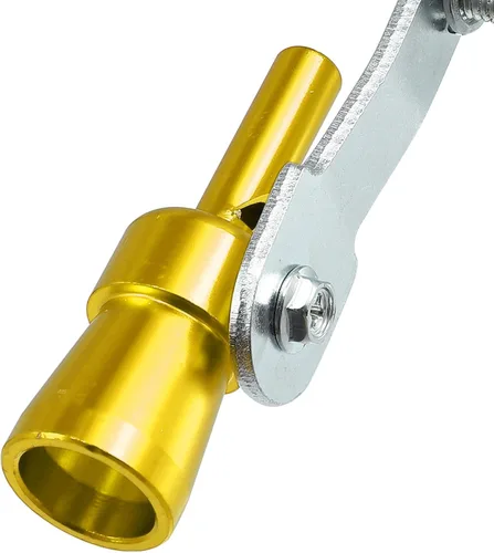 Vista 7 de X AUTOHAUX Silenciador de escape de sonido turbo universal de aleación de aluminio tamaño S, silbato para coche, tono dorado, 5 uds