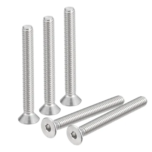 Vista 8 de uxcell tornillos de cabeza avellanada plana #8-32x1/2, 25 piezas de tornillos de cabeza plana con llave hexagonal de acero inoxidable 304, rosca