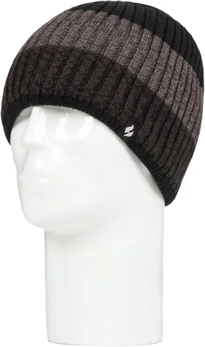Vista 3 de Heat Holders Gorro de invierno a rayas de forro polar para hombre con aislamiento térmico cálido