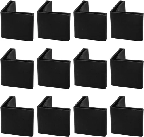 Vista 9 de uxcell 0.984 x 0.984 in Ángulo de hierro almohadillas de pie en forma de L muebles de plástico para muebles de escritorio tapas de patas cubiertas