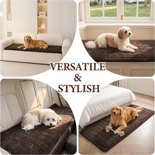 Vista 6 de MEETSKY Fundas de sofá para sofá de 2 cojines, aptas para mascotas, funda de sofá para perros, fundas de sofá de cuero lavables para mascotas