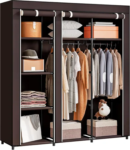 Vista 11 de SORCEDAS Portable Closet Wardrobe Organizer Storage with Cover Non-Woben Fabric Portable Wardrobe Closet for Hanging Clothes Racks Shelving 33 Inch
